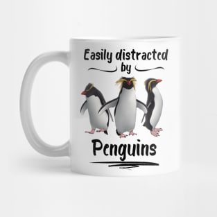 Easily Distracted By Penguins Rockhopper Penguins Mug